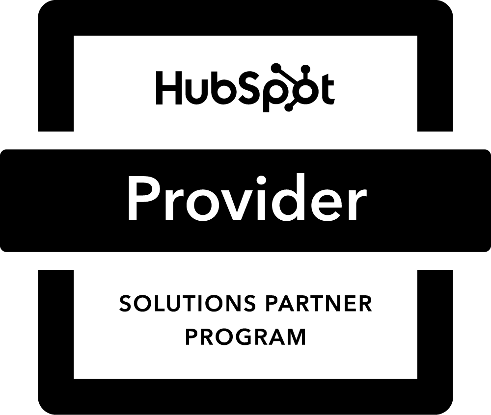 Black HubSpot Solutions Partner Program Provider badge, representing Cofire’s status as a certified HubSpot CRM provider.
